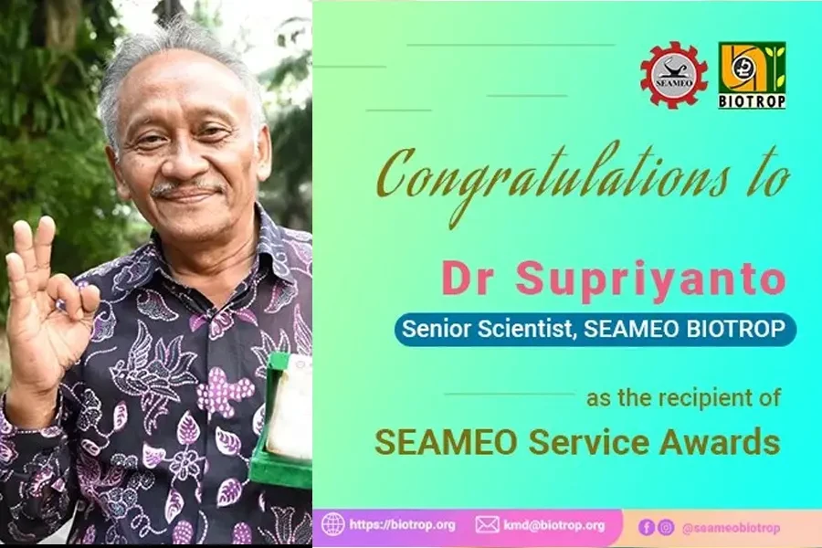 SEAMEO BIOTROP Scientist becomes One of the 2021 SEAMEO Service Awards Recipients